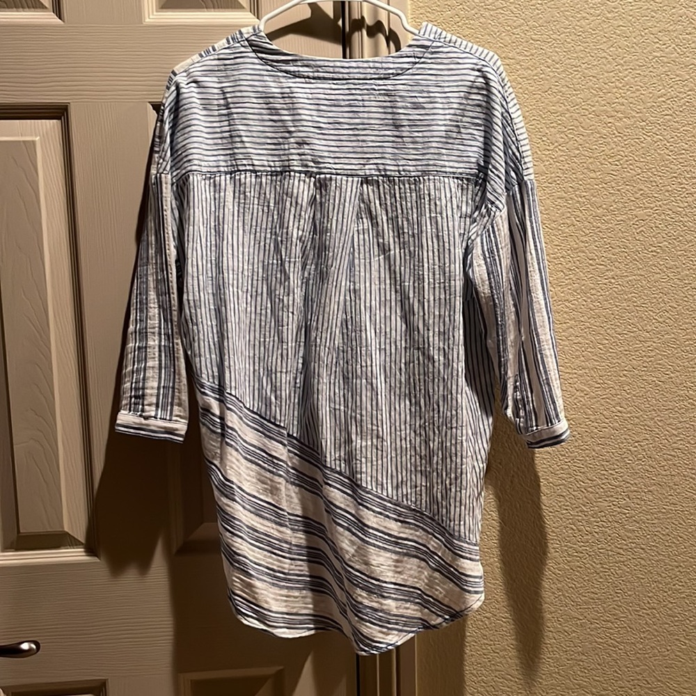 Anthropologie High Low Patchwork Blouse Size Xs - image 2